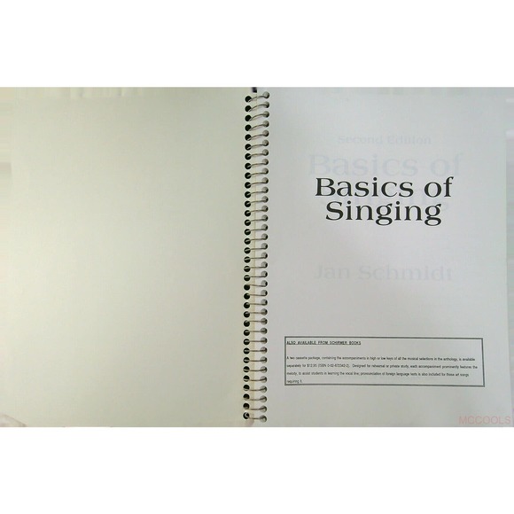 BASICS OF SINGING second edition by Jan Schmidt Music Book Spiral bound 370a - Picture 2 of 12